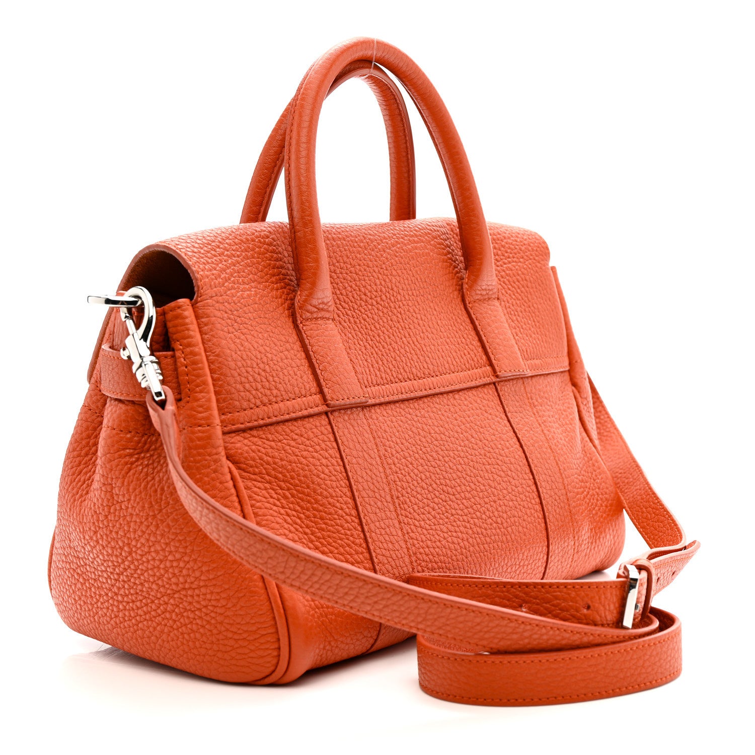 Mulberry Classic Grain Small Bayswater Satchel Mandarin 3 of 11
