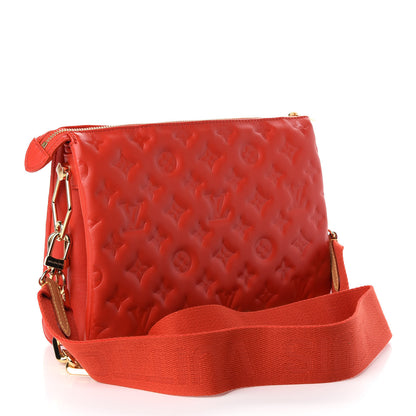 Louis Vuitton Lambskin Embossed Monogram Coussin PM Red 3 of 8