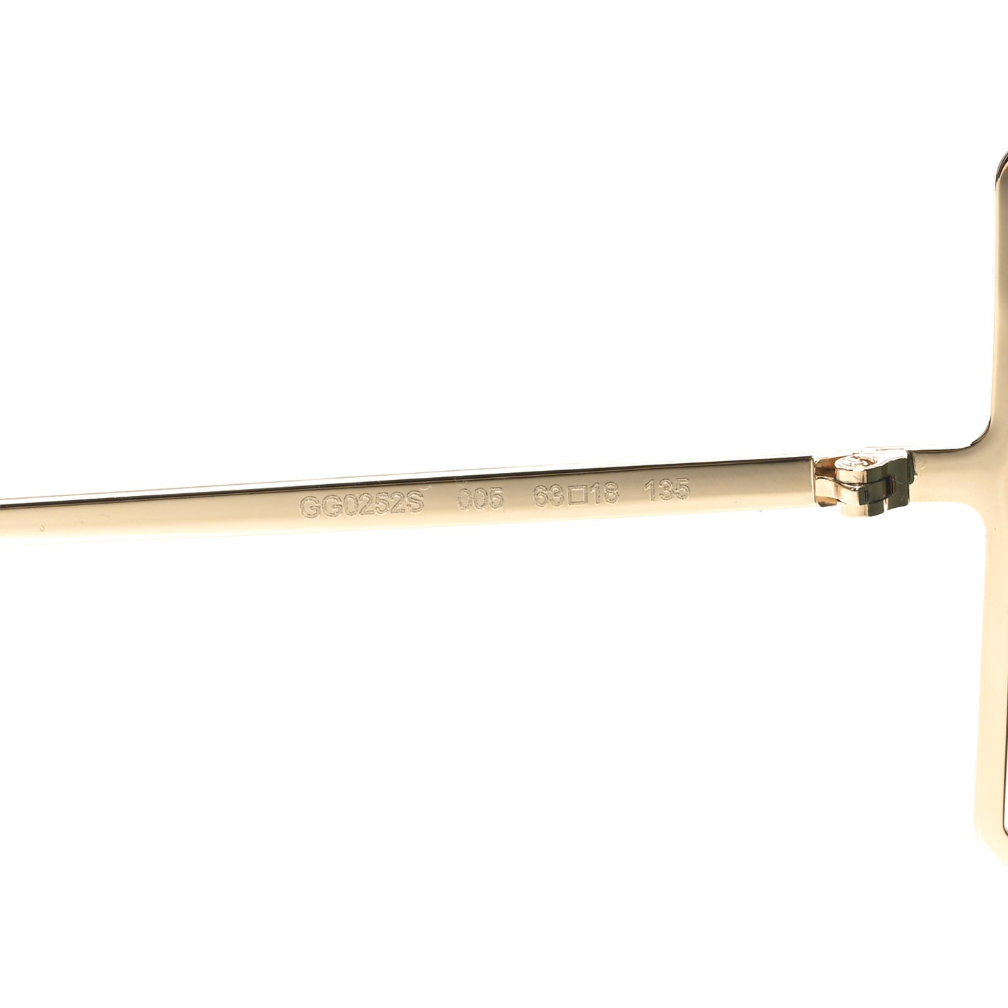 Oversized Round Sunglasses GG0252S Gold Green
