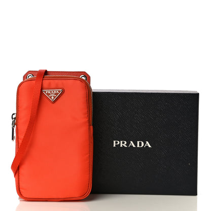 Prada Tessuto Nylon Phone Case Crossbody Bag Orange 10 of 10