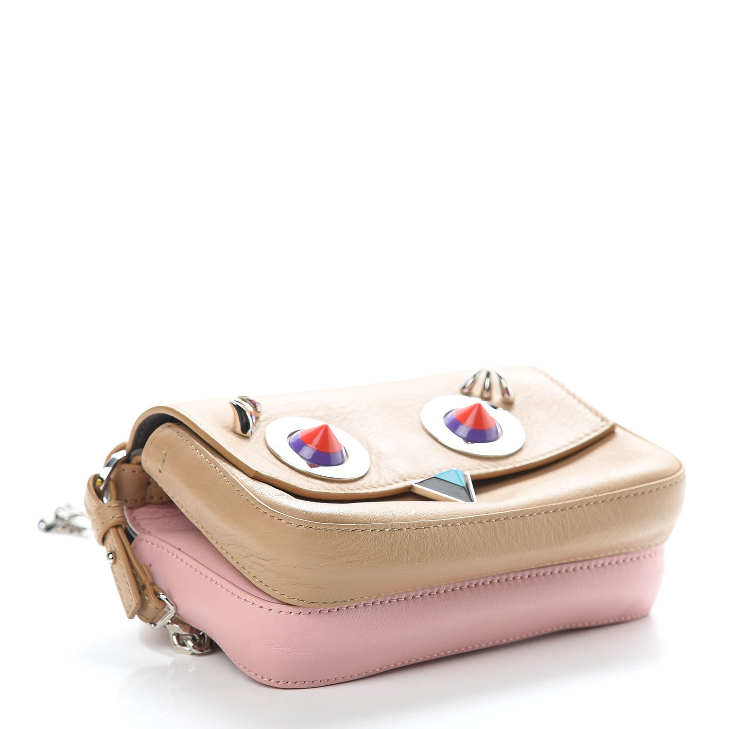 Fendi Vitello Dolce Hypnoteyes Micro Double Baguette Cuoio Bubblegum Multicolor 4 of 13