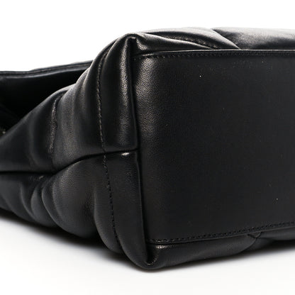 Saint Laurent Lambskin Quilted Small Loulou Puffer Monogram Chain Satchel Black 9 of 12