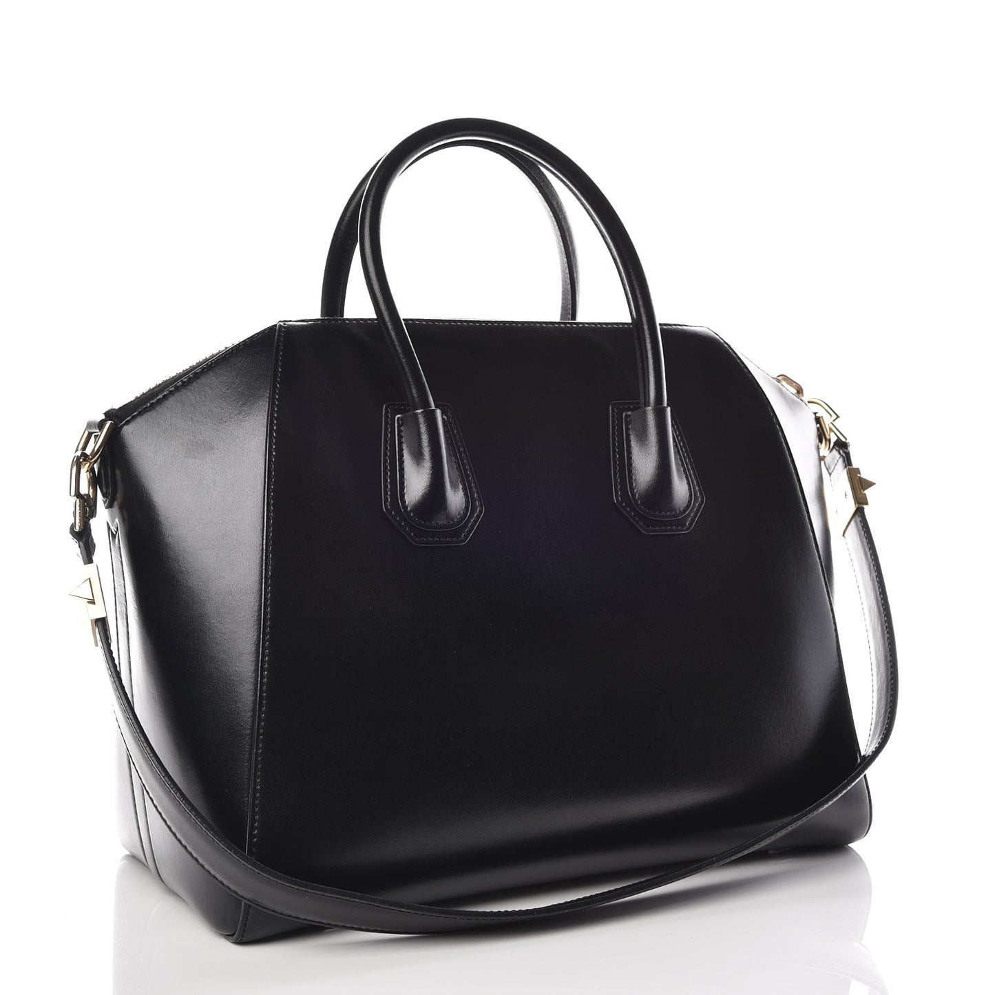 Shiny Lord Calfskin Medium Antigona Black