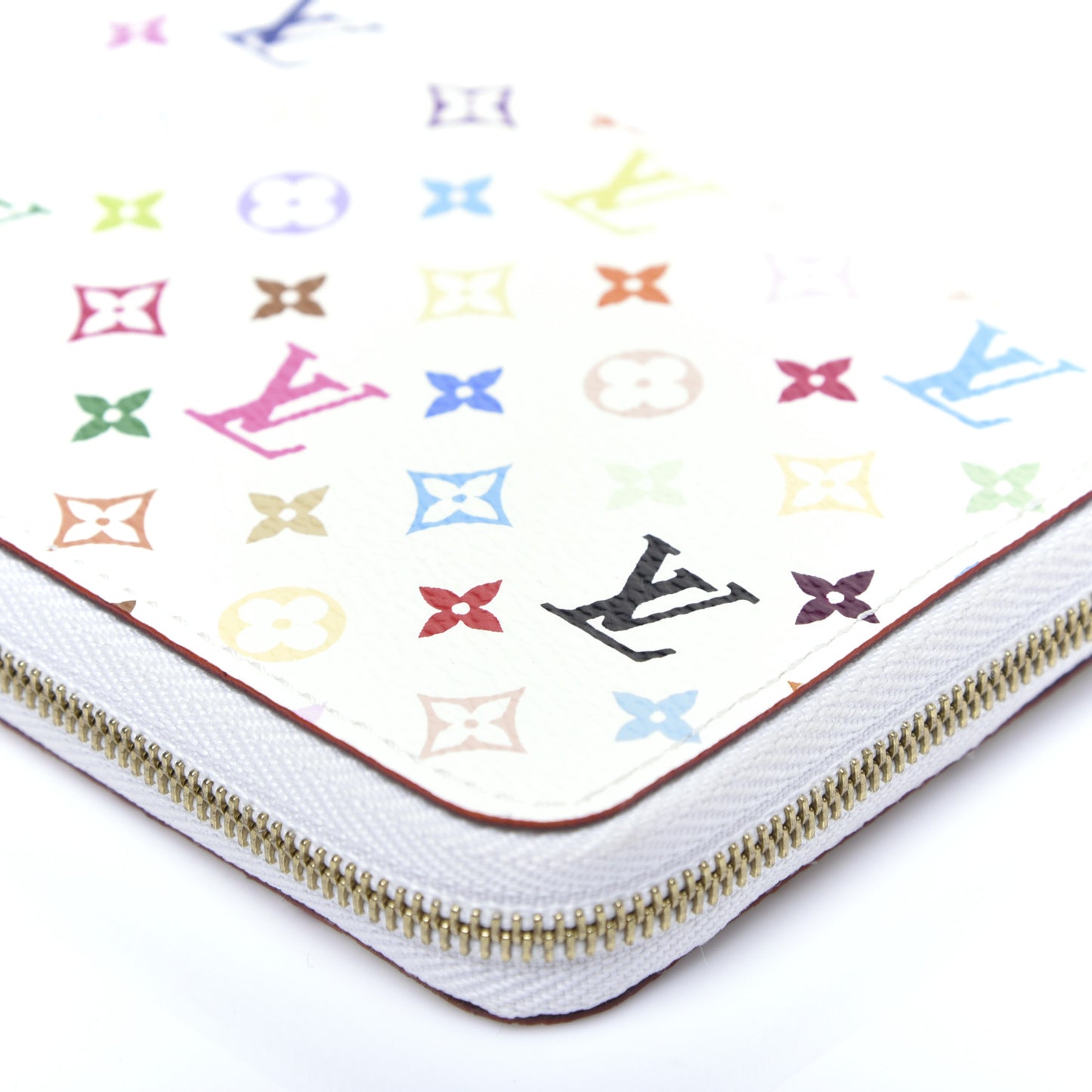 Monogram Multicolor Zippy Coin Purse Wallet White Litchi