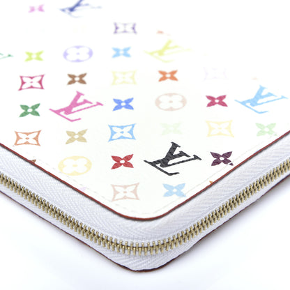 Louis Vuitton Monogram Multicolor Zippy Coin Purse Wallet White Litchi 6 of 9