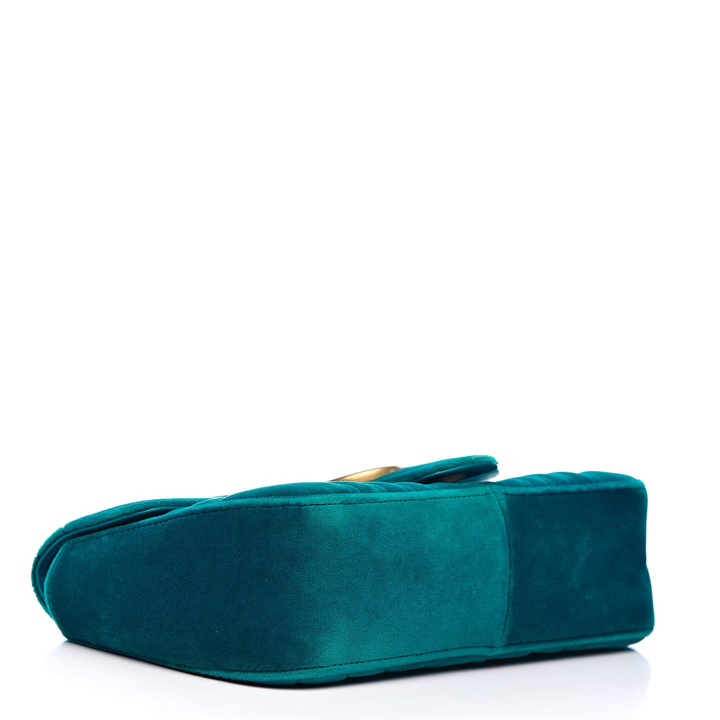 Velvet Matelasse Small GG Marmont Shoulder Bag Pavone Cyan