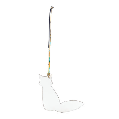 Hermes Togo Epsom Petit H Fox Bag Charm White Bleu Nuit 1 of 4