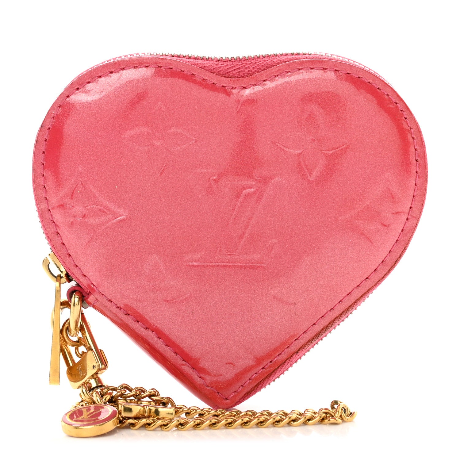 Louis Vuitton Vernis Heart Coin Purse Framboise 1 of 8