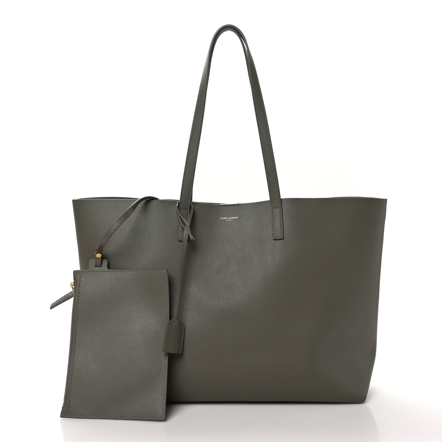 Calfskin Large Shopping Tote Kaki Militaire