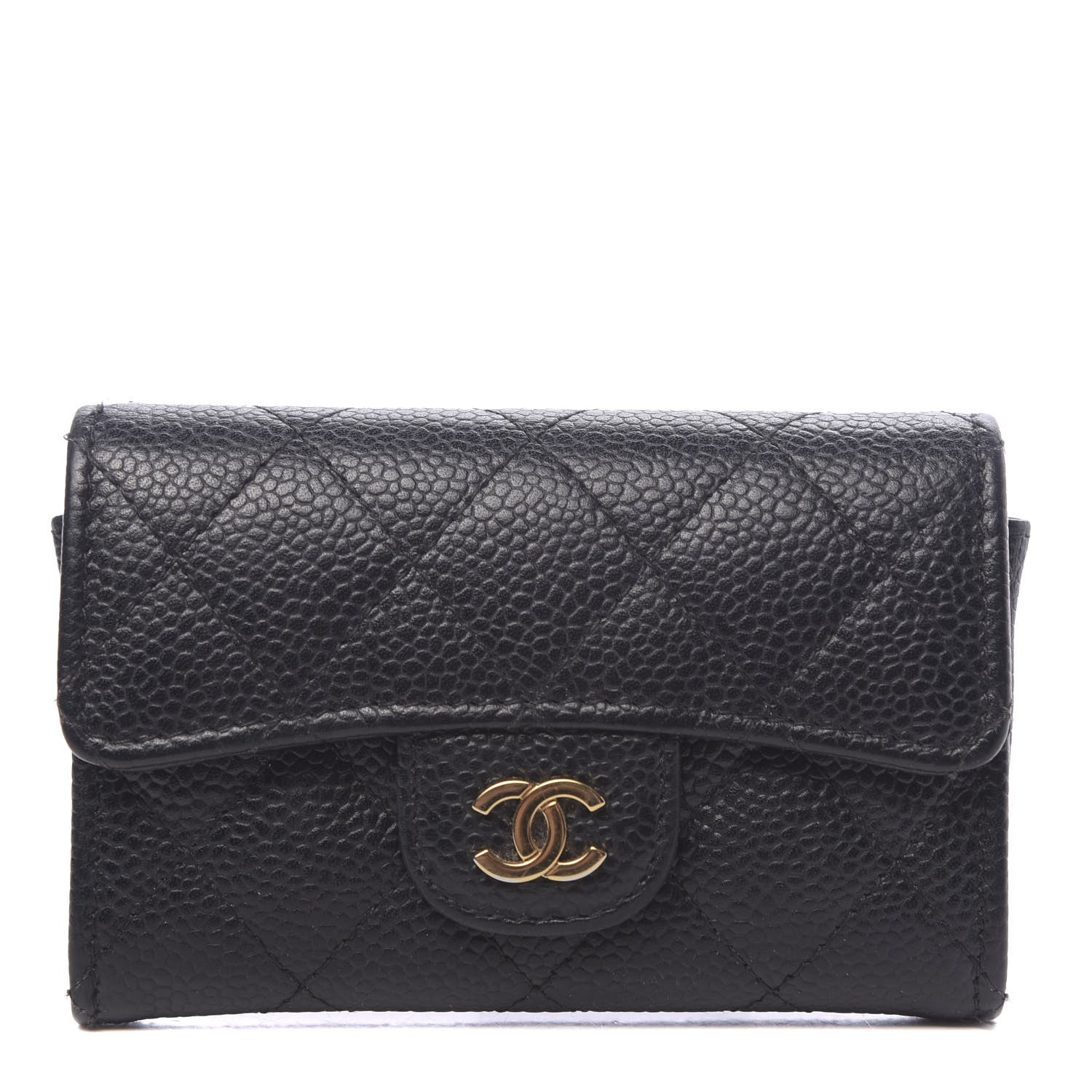 Chanel Caviar Quilted Flap Card Holder Black 1 of 9