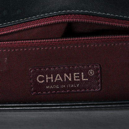 Chanel Calfskin Quilted Stitched New Medium Boy Flap Dark Navy Blue 5 of 11