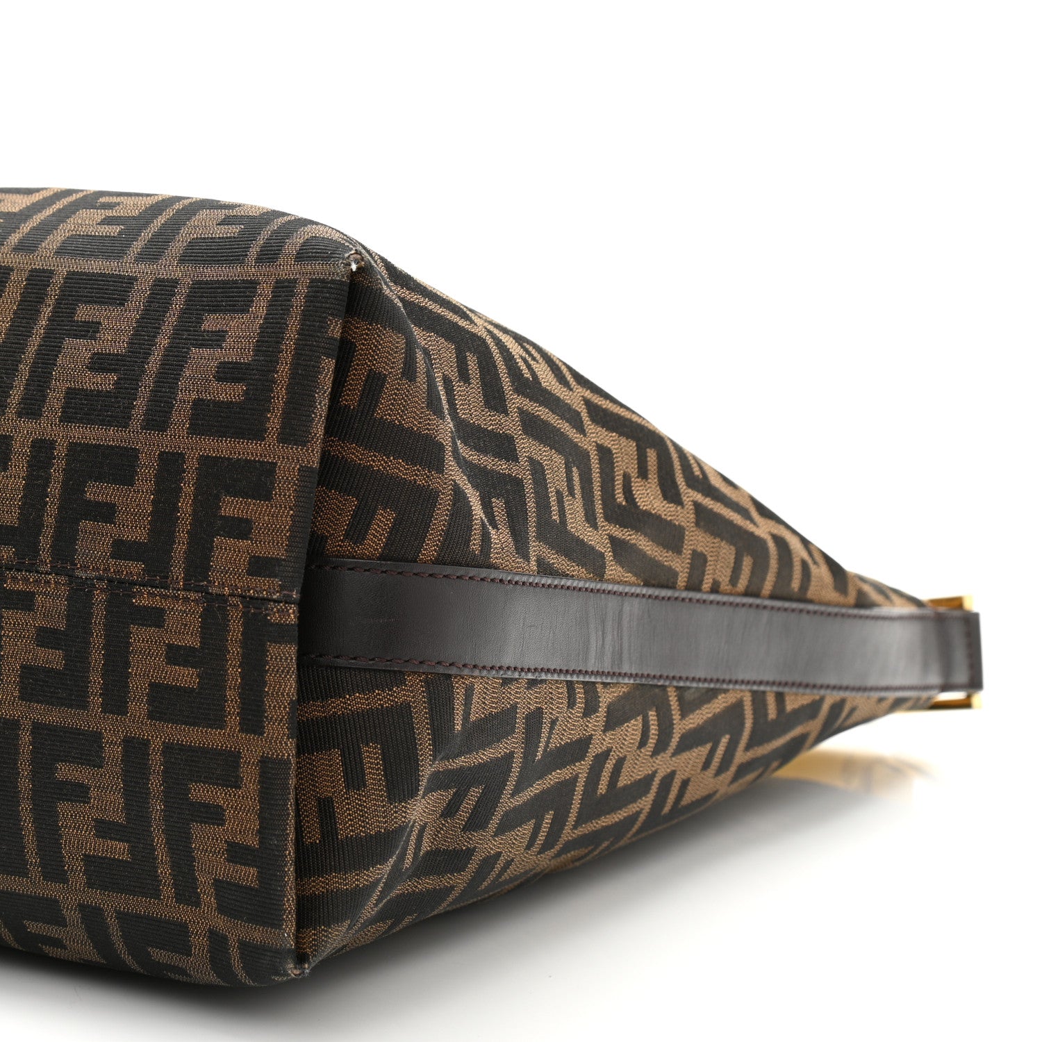 Fendi Zucca Vitello Large Hobo Tobacco Ocra Moro Black 10 of 14