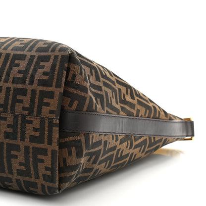 Fendi Zucca Vitello Large Hobo Tobacco Ocra Moro Black 10 of 14
