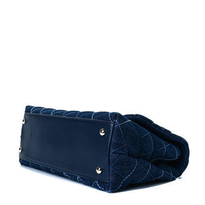 Chanel Denim Quilted Small Coco Handle Flap Blue 4 of 6