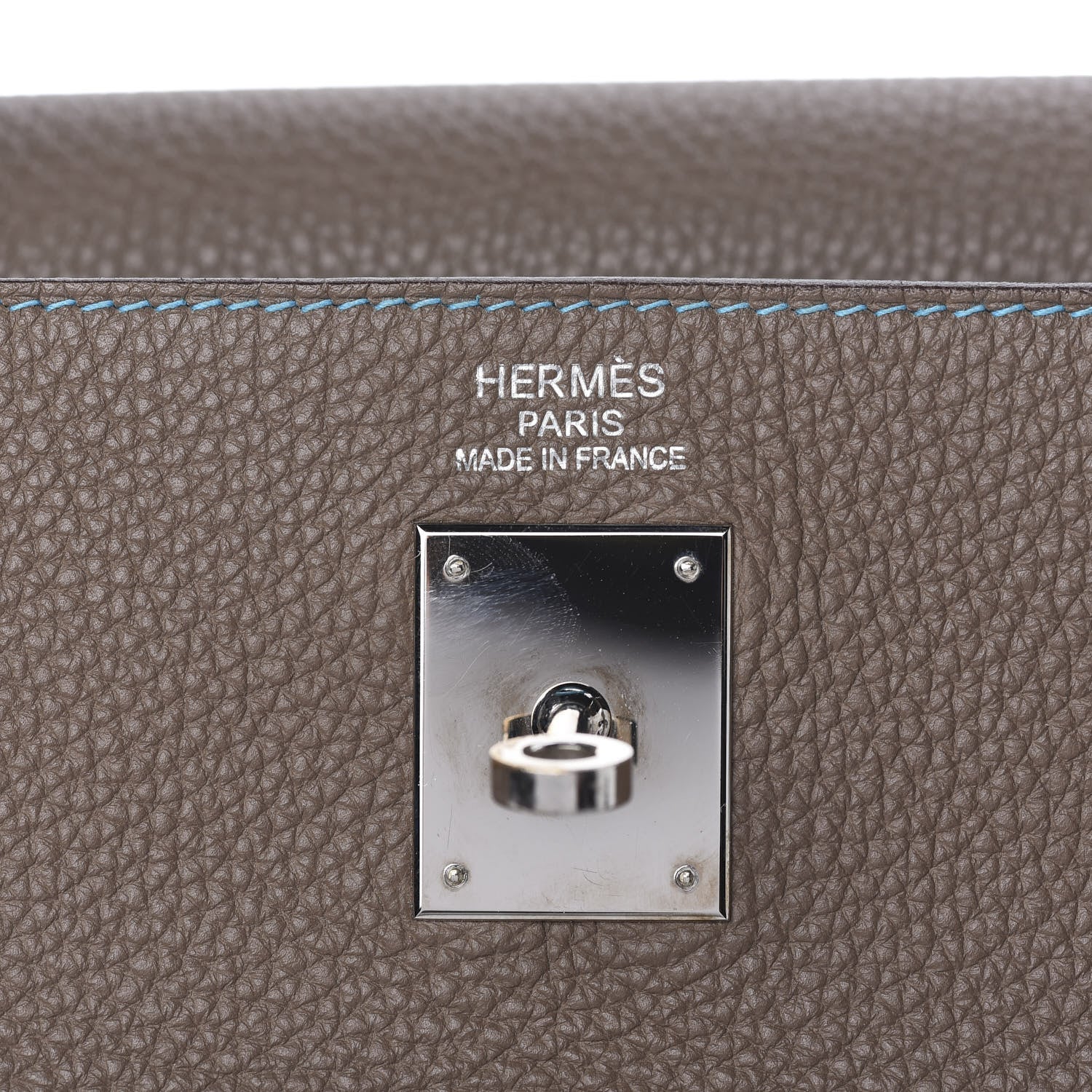 Hermes Togo Kelly Retourne Eclat 35 Etoupe Bleu Azteque 19 of 38
