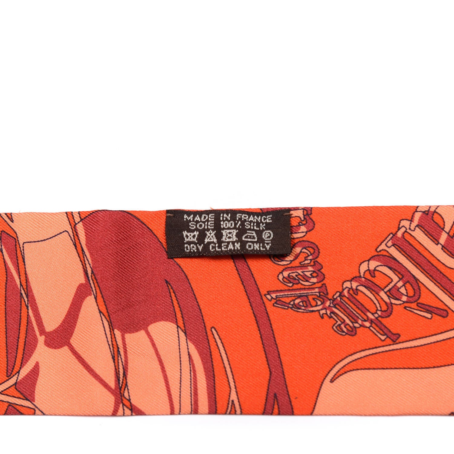 Hermes Silk Caleche Mors Et Bouteilles Twilly Vermilion Corail Bleu 2 of 4