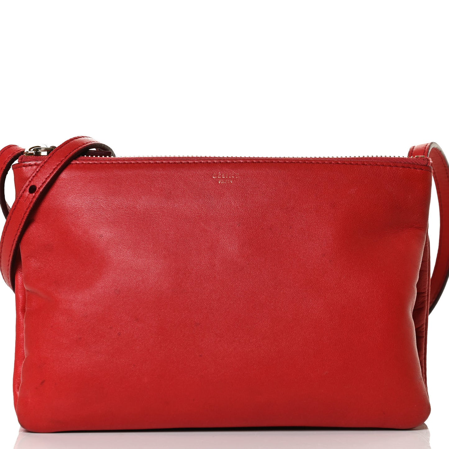 Lambskin Large Trio Crossbody Bag Red
