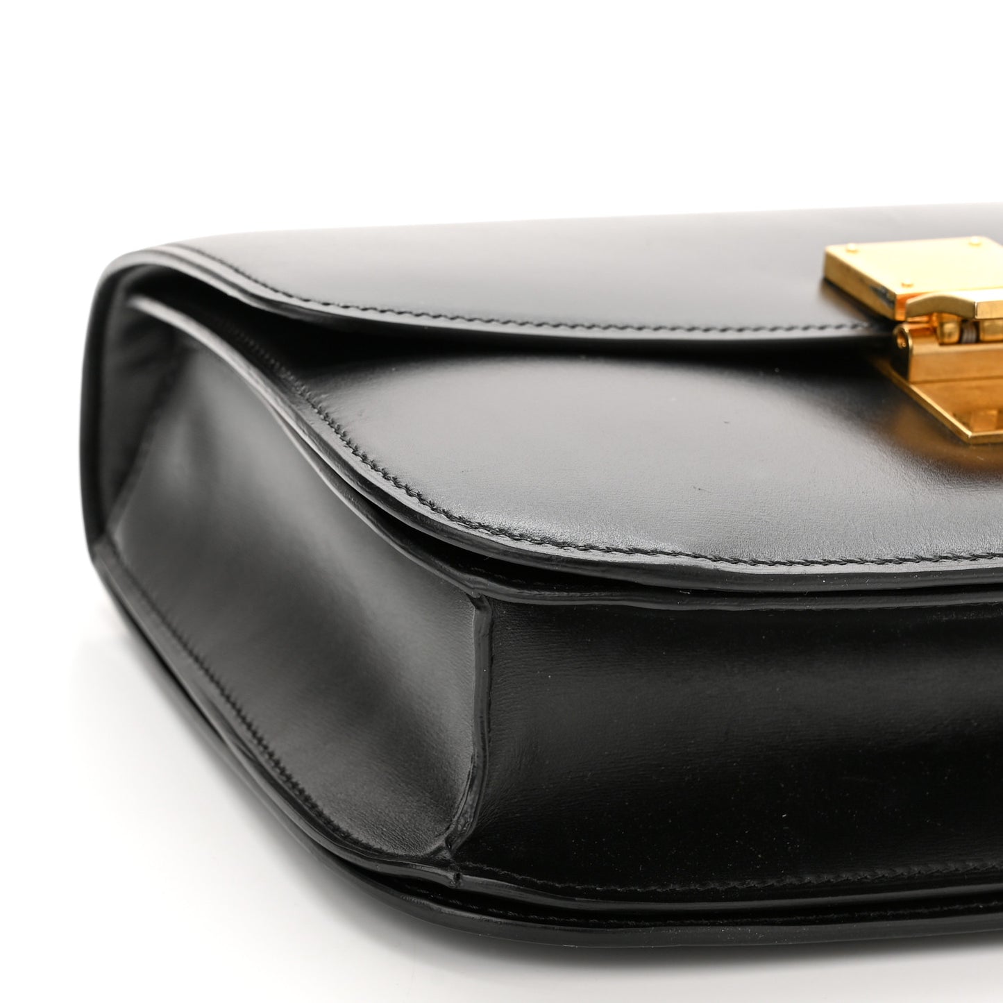Box Calfskin Medium Classic Box Flap Bag Black