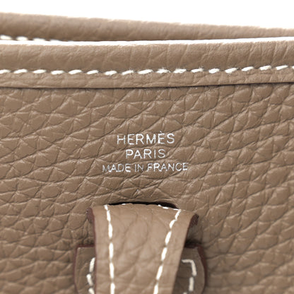 Hermes Taurillon Clemence Amazone Evelyne TPM Etoupe Bleu Indigo 6 of 11