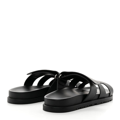 Hermes Calfskin Womens Chypre Sandals 38 Black 4 of 9