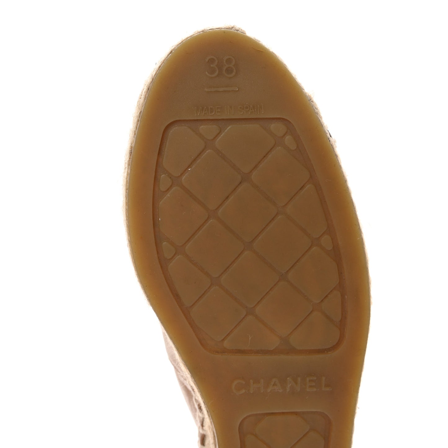 Lambskin CC Espadrilles 38 Beige Black