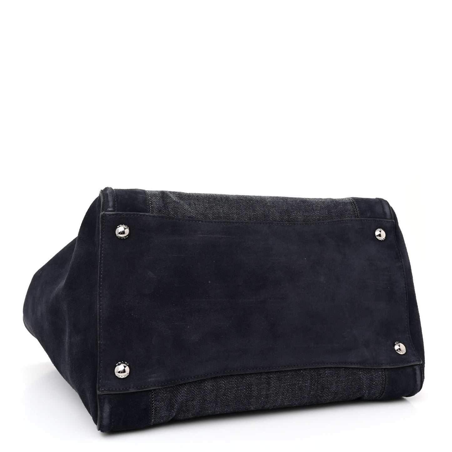 Denim Suede Scamosciato Twin Pocket Tote Bleu