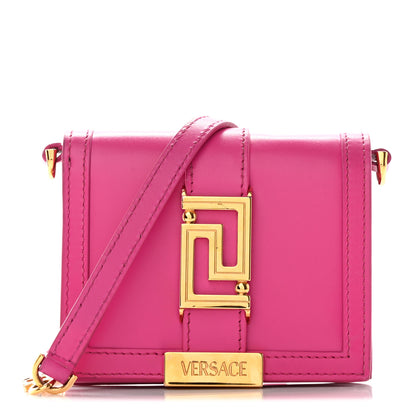 Versace Calfskin Greca Goddess Chain Wallet Pink 1 of 16