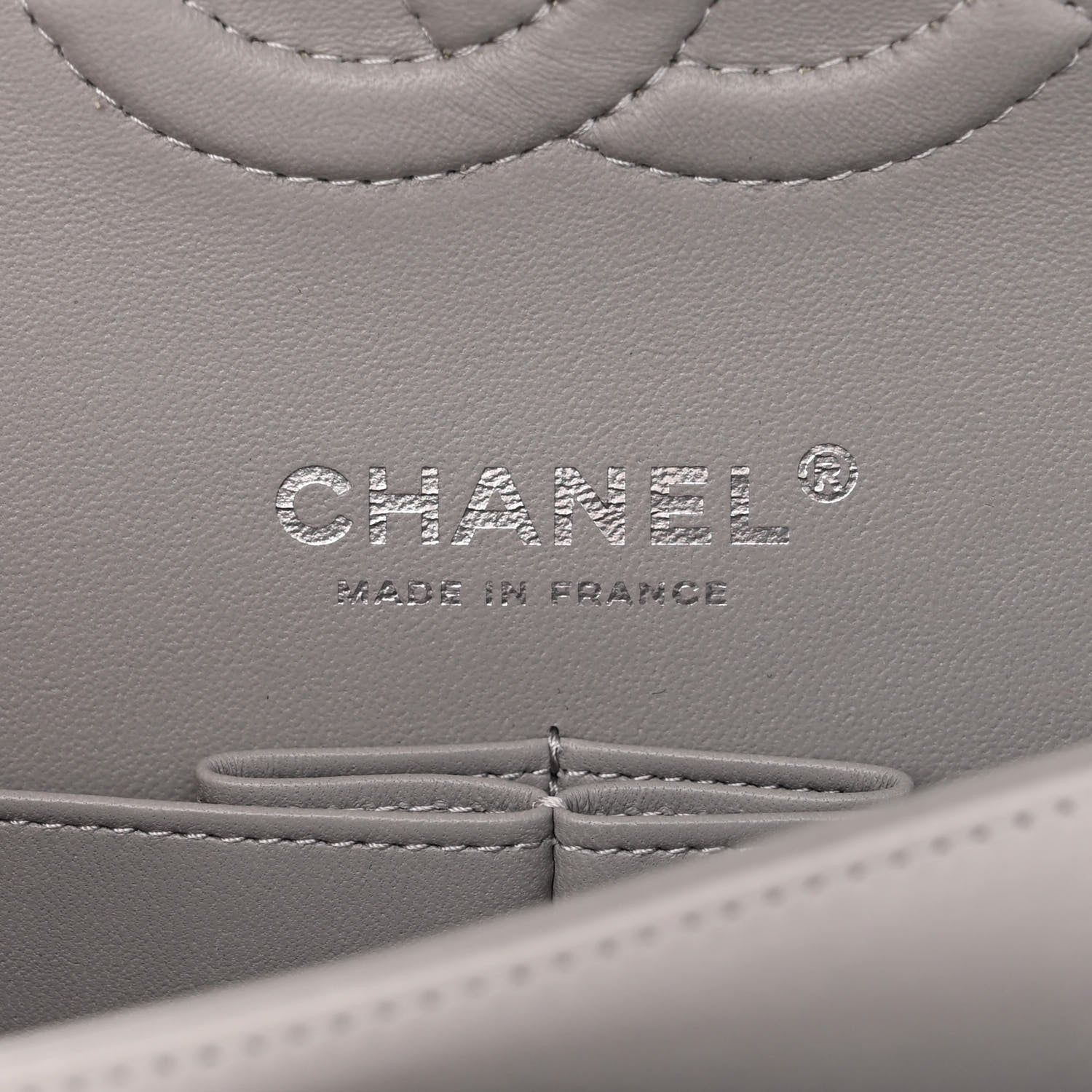 Chanel Lambskin Quilted Medium Double Flap Grey 6 of 11