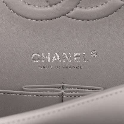 Chanel Lambskin Quilted Medium Double Flap Grey 6 of 11