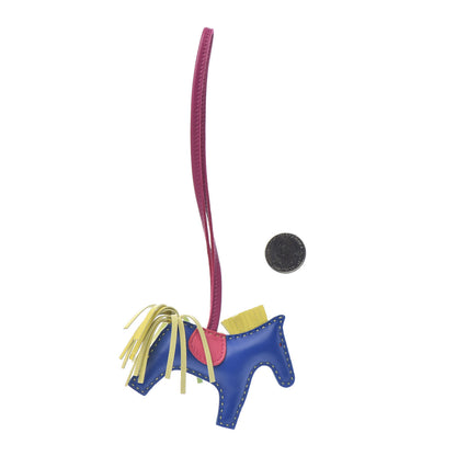 Hermes Milo Lambskin Grigri Rodeo Horse Bag Charm PM Bleu Electrique Bleu Azteque Soufre Menthe Rose Shocking Violet 2 of 3