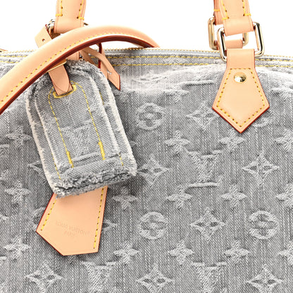 Louis Vuitton Monogram Denim Speedy Soft 30 Washed Gray 7 of 10