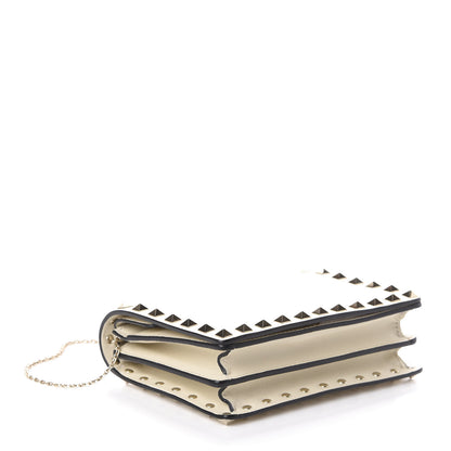 Valentino Garavani Vitello Rockstud Wallet on Chain Ivory 4 of 8