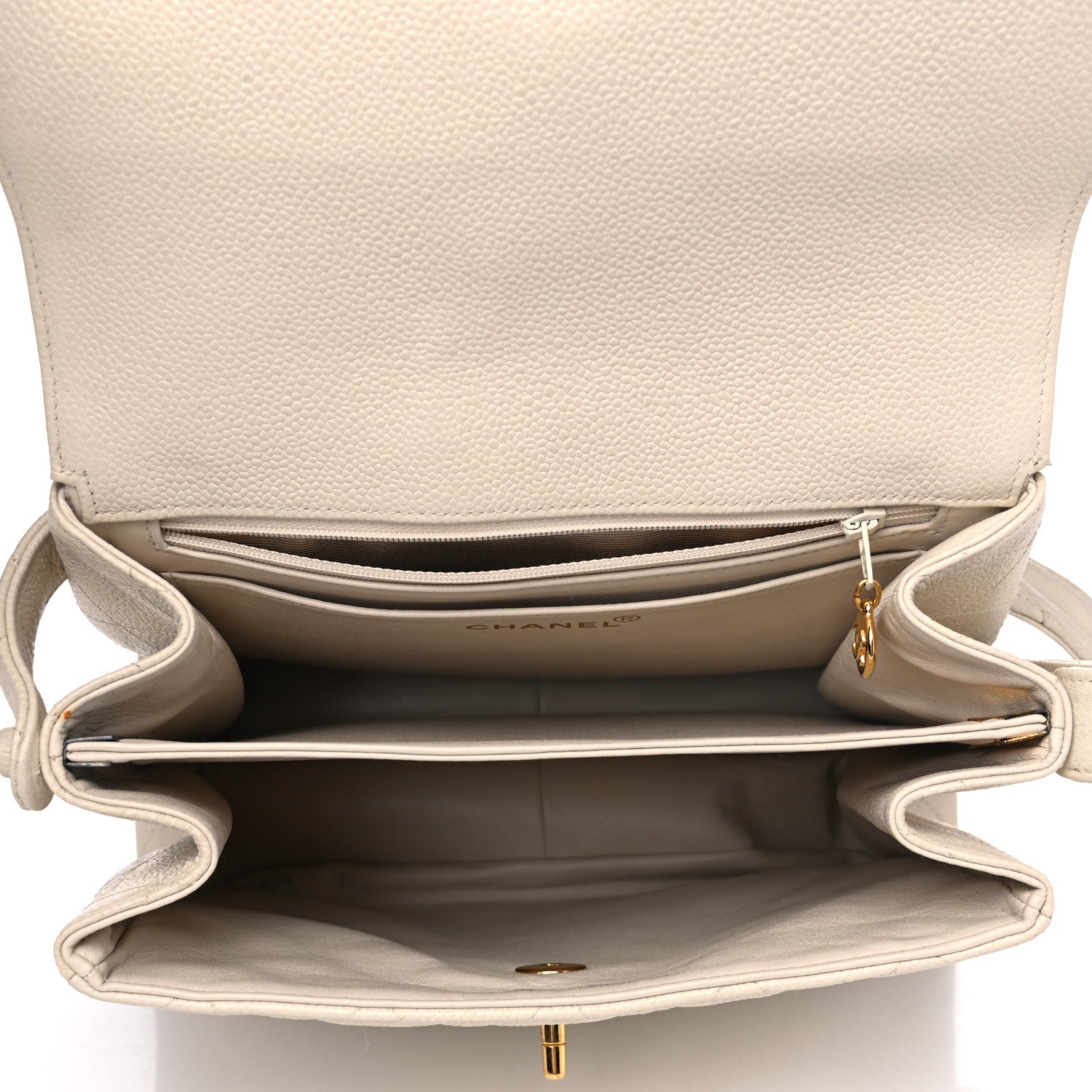 Chanel Caviar Quilted Shoulder Bag White 4 of 15
