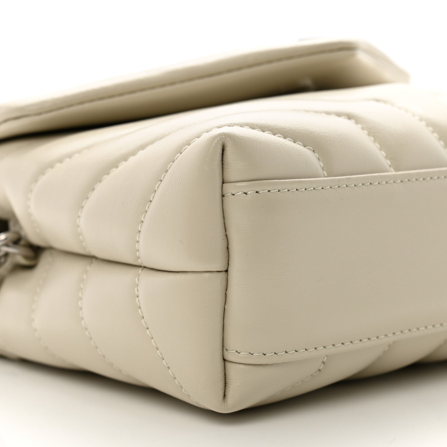 Saint Laurent Calfskin Y Quilted Monogram Toy Loulou Crossbody Bag Crema Soft 10 of 11