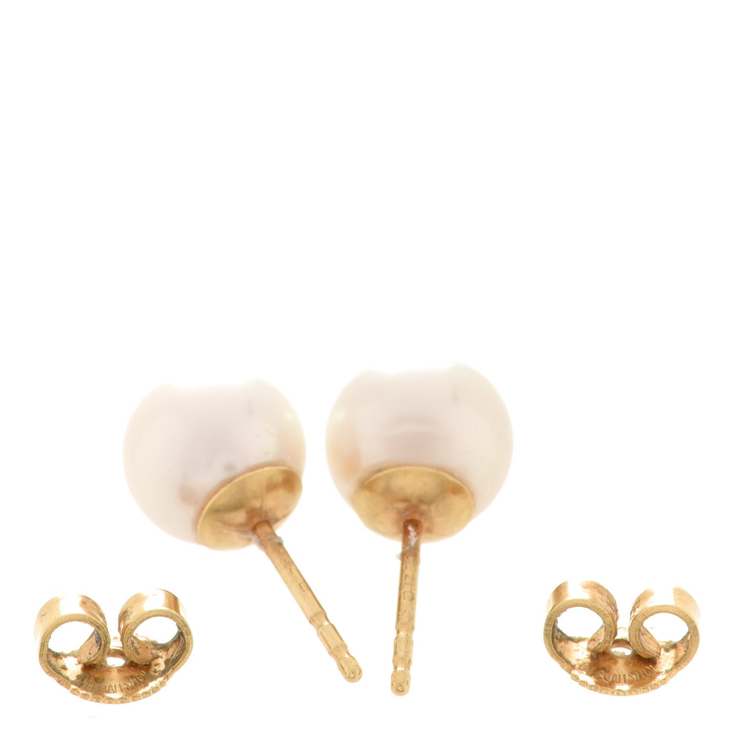 18K Yellow Gold 8mm Pearl Stud Earrings
