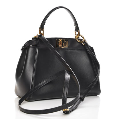 Fendi Nappa Mini Peekaboo Iconic Satchel Black 4 of 10