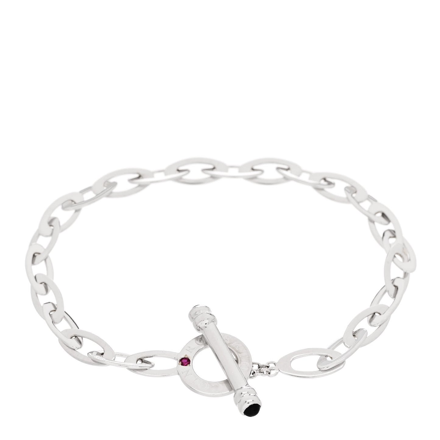 18K White Gold Chic and Shine Oval Link Bracelet