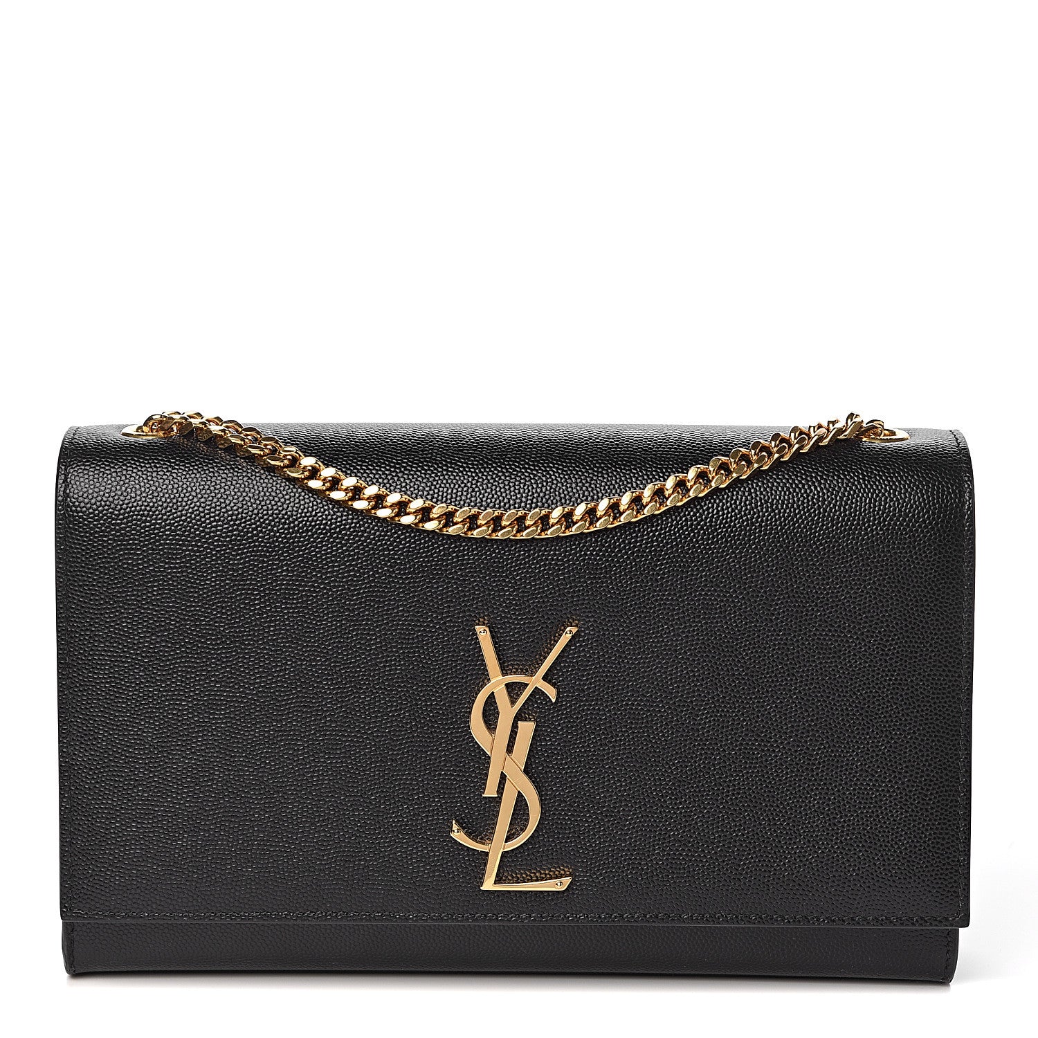 Saint Laurent Grain De Poudre Medium Classic Monogram Kate Satchel Black 1 of 10
