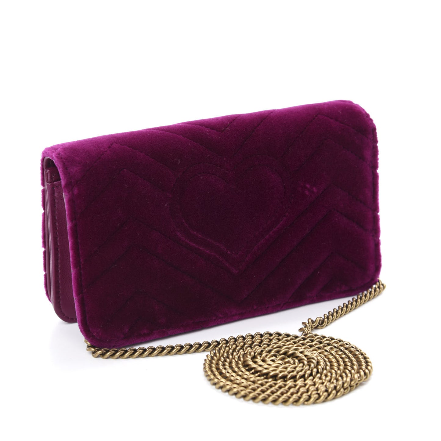 Velvet Matelasse GG Marmont Mini Bag Fuchsia Violet Cyclamen