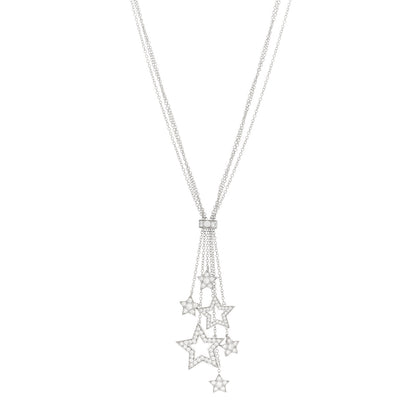 Tiffany Platinum Diamond Multi Star Drop Necklace 1 of 5