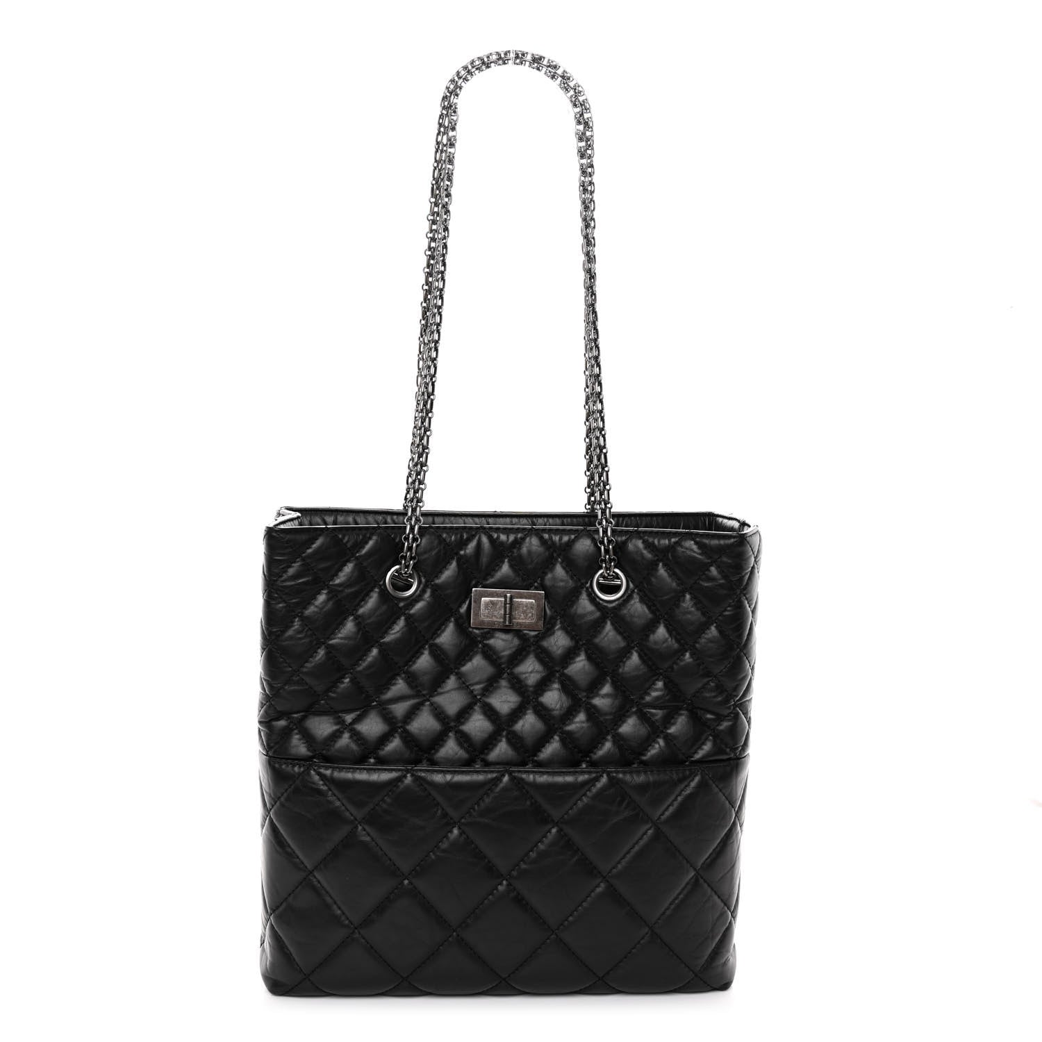 Chanel Aged Calfskin Quilted Reissue 2.55 Tote Black 1 of 9