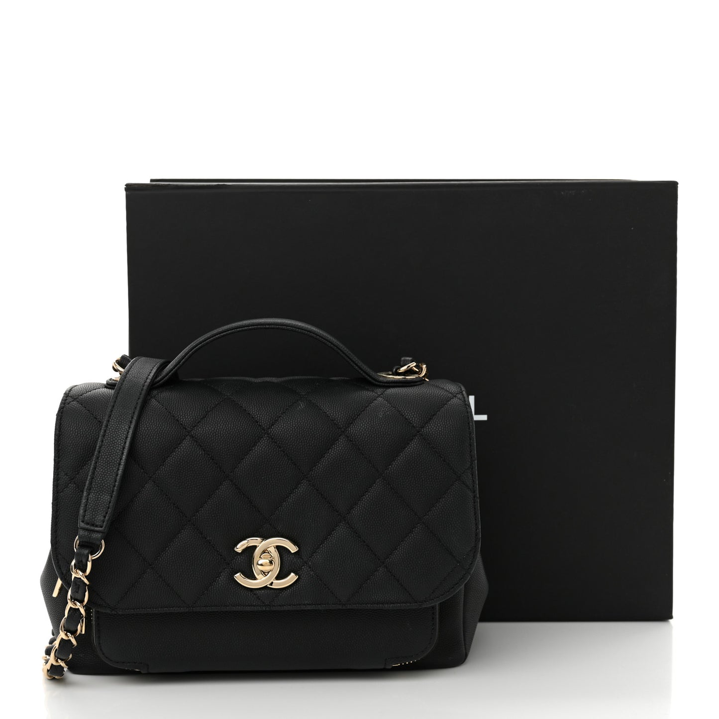 Caviar Quilted Medium Business Affinity Flap Black