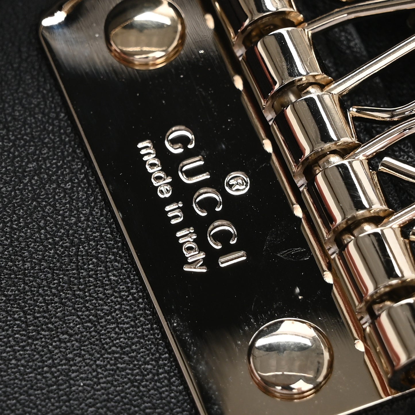 Microguccissima Zip Around Key Case  Black