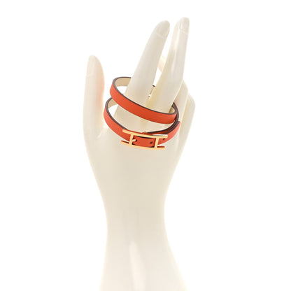Hermes Swift Behapi Double Tour Bracelet T3 Orange Minium Nata 2 of 5