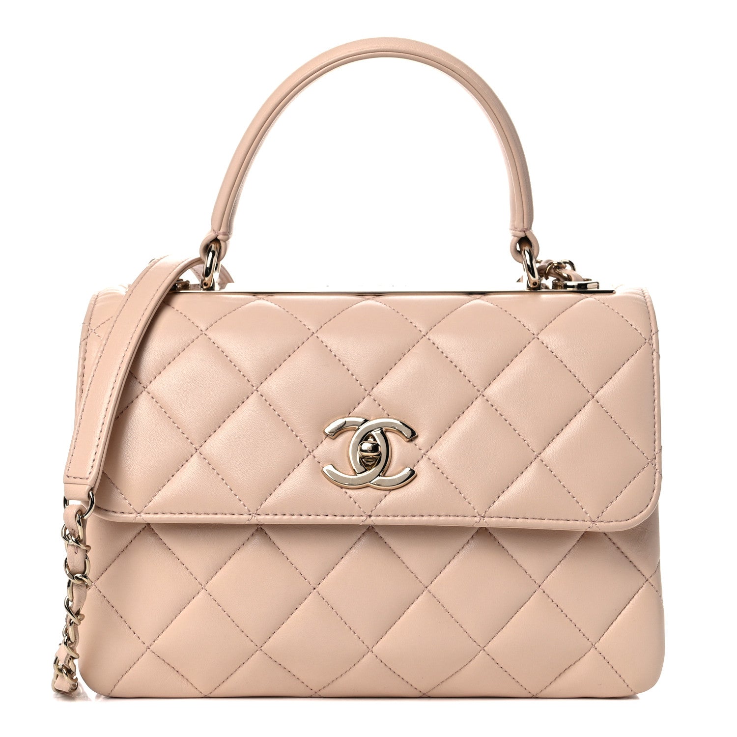 Chanel Lambskin Quilted Small Trendy CC Dual Handle Flap Bag Beige 1 of 16