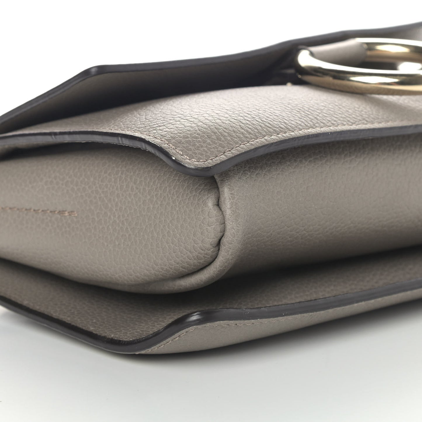 Grained Calfskin Lambskin Small Faye Shoulder Bag Motty Grey