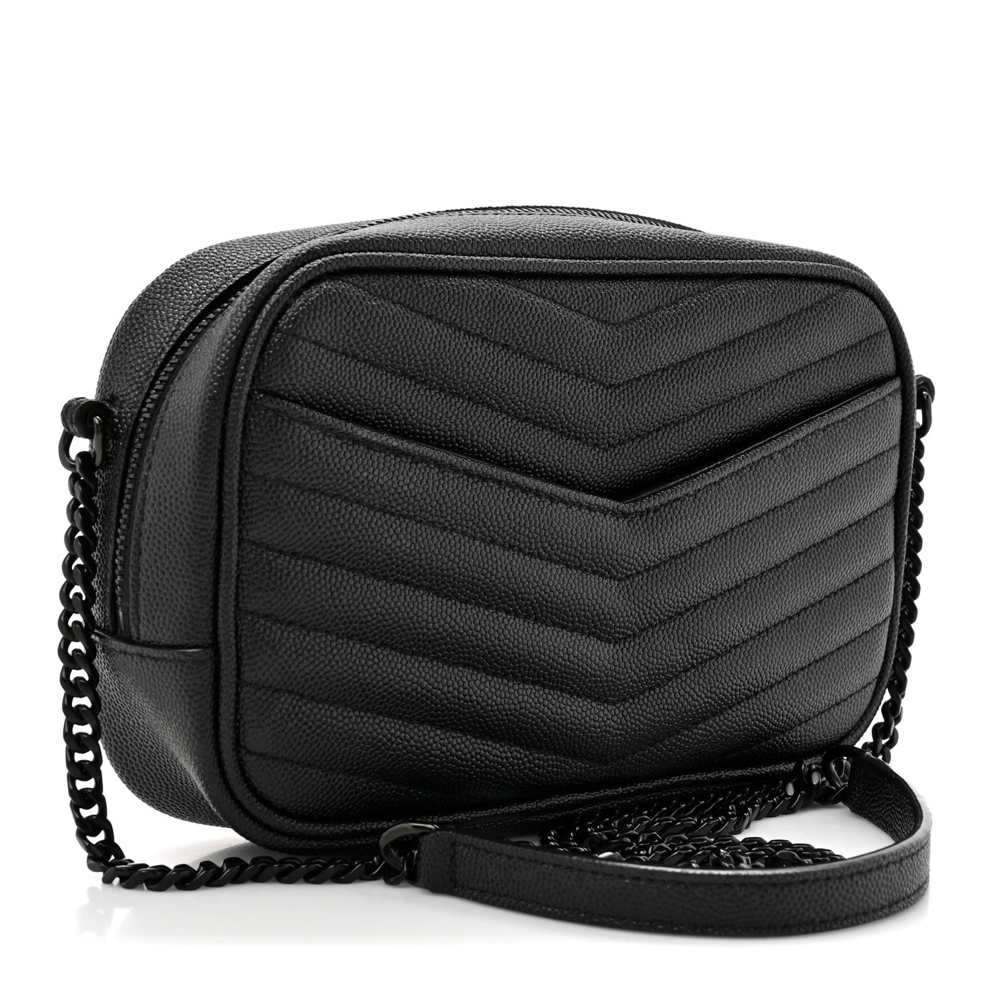 Grain De Poudre Matelasse Monochrome Monogram Mini Lou Camera Bag Black