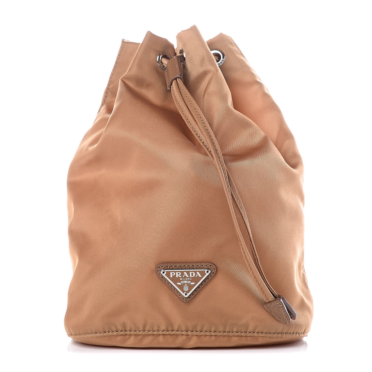 Prada Nylon Vela Drawstring Pouch Beige 1 of 9