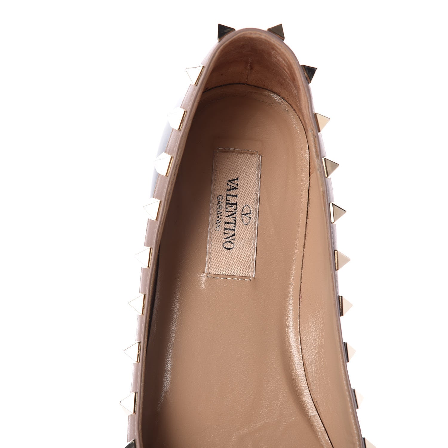 Valentino Garavani Patent Rockstud Ballerina Flats 36 Black Poudre 7 of 11