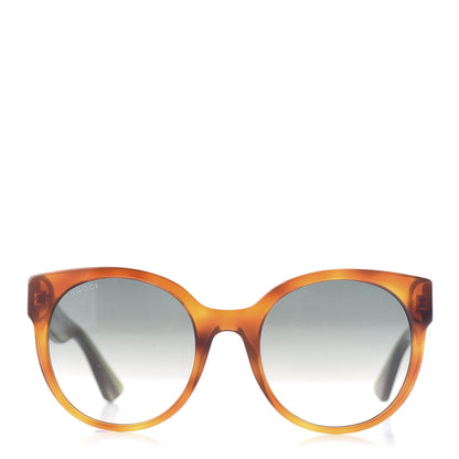 Gucci Round Eye GG Web Glitter GG0035S Sunglasses Tortoise 2 of 9